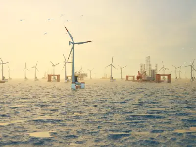 Offshore Wind Farm  Substation Platform 3D model