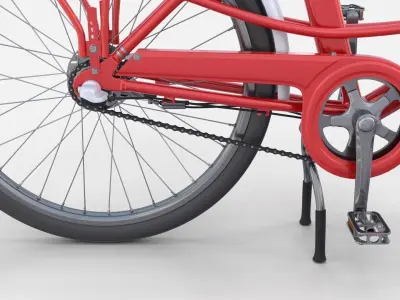 City Bicycle Red 3D model