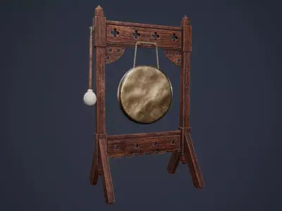 Antique Gong Low-poly 3D model