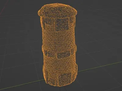 Medieval Stone Pillar - low-poly game-ready model asset Low-poly 3D model