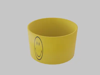 3d Low Poly Yellow Smiley Face Glass Pencil Case Free low-poly 3D model