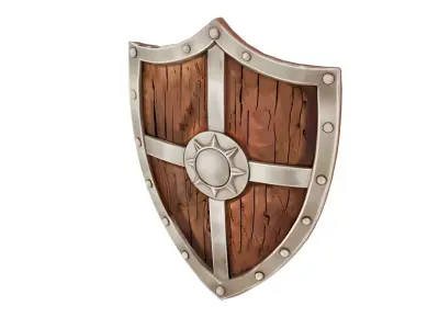 Stylized Medieval Shield 01 Low-poly 3D model