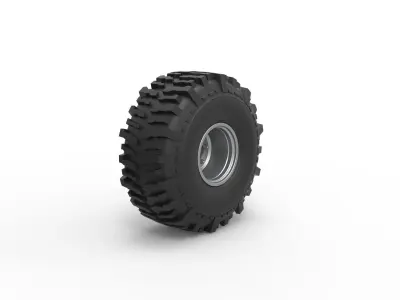 Wheel from Wheel Standing Mega Truck Scale 1 to 25 3D print model