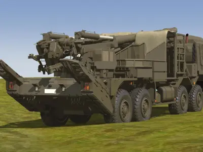 JGSDF type 19 155mm wheeled self propelled howitzer 3D model