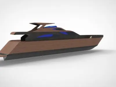 Island yacht 3D model