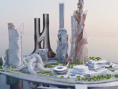 Future City Island Next 3D model