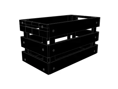 Empty Wooden Crates v2 002 Low-poly 3D model