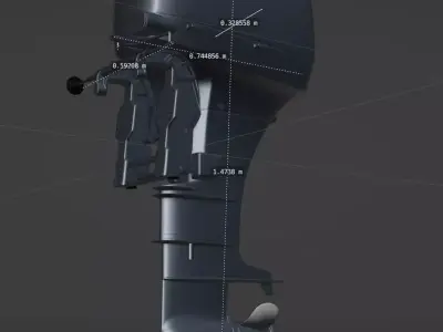 Outboard boat motor 3D model
