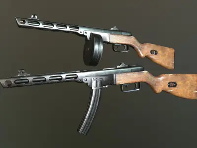 ppsh 41 Low-poly 3D model
