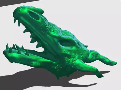 Dragon Head emerald 3D print Free 3D print model