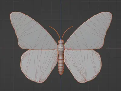 Butterfly Low Poly with Textures Low-poly 3D model