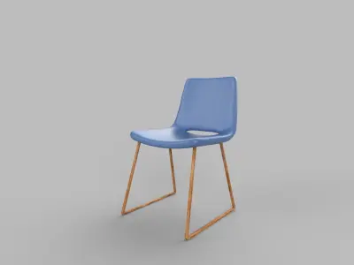 chair with wooden legs Low-poly 3D model