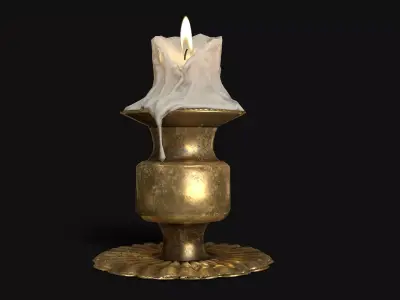 Antique Candle Stand - PBR 3D model
