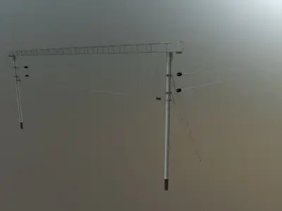 High voltage line Low-poly 3D model