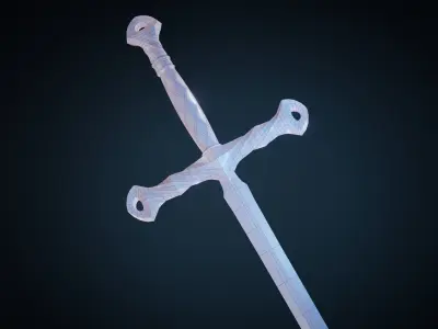 Double Edged Sword -Game Ready- Low-poly 3D model