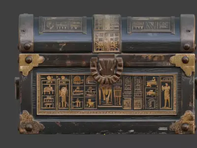 Ancient Egyptian Treasure Chest Asset Low-poly 3D model