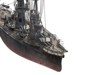 WW1 DETAILED STEAM GENERIC BATTLESHIP 3D model