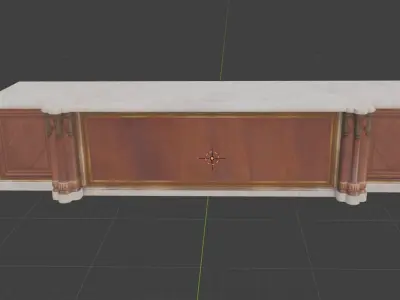 bar table Low-poly 3D model