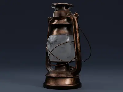 Old Kerosene Lamp 3D model