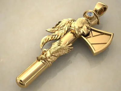 Axe pendant 3D print model 3D print model