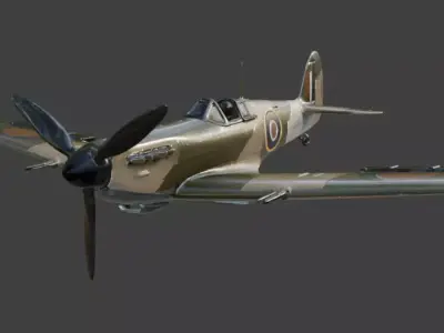 WWII Fighter Plane 3D  Low-poly 3D model