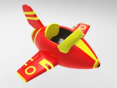 Toon style jet 3d model for mobile gaming  Low-poly 3D model