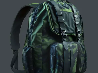 Backpack Camping Generic military human bag storqge baggage Low-poly 3D model 12