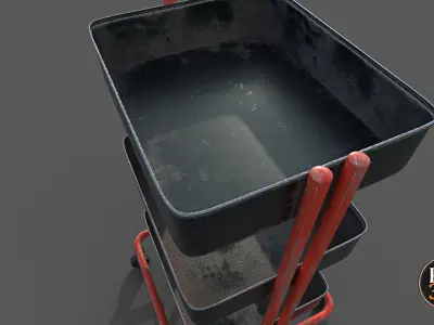 Tool trolley Version 1 Low-poly 3D model