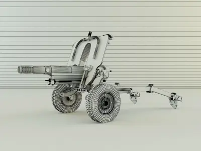 Howitzer 105mm cannon gun 3D model