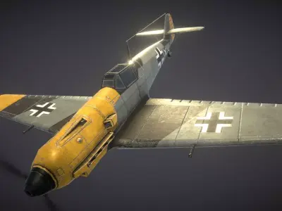Messerschmitt BF109E Low-poly 3D model