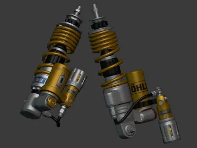 Ohlin Double Shock for Vespa Sprint Low-poly 3D model