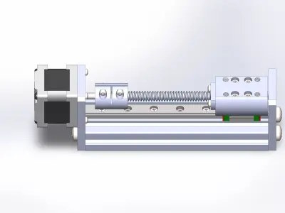 Linear actuator with trapezoidal screw Free 3D model