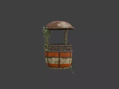 Forgotten Ferris Wheel Cart Low-poly 3D model