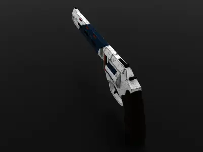 Revolver gun 3D model 2