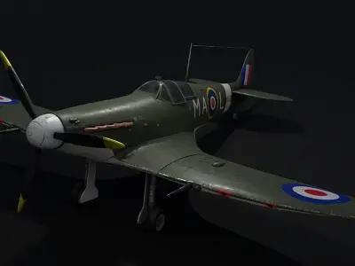 Supermarine Spitfire Low-poly 3D model shop