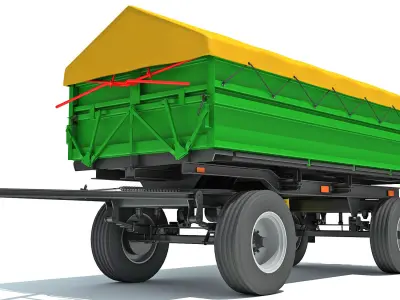 Farm Trailer 3D model