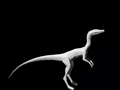 Low-poly Compy dinosaur Low-poly 3D model