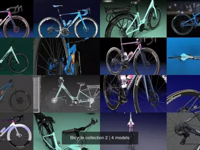 Bicycle collection 2 3D Model Pack