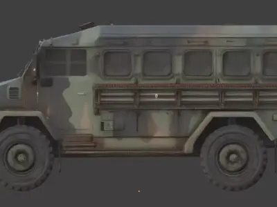 Necro-Tactical Armored Transport 3D Model Low-poly 3D model
