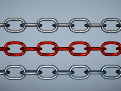 Chains with bones Low-poly 3D model