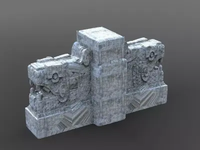Mayan Dragon Statues 3D model