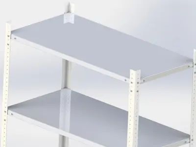 Prefabricated metal shelving pack 3D model