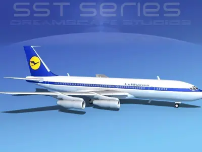 Boeing 707-320 SS Lufthansa 3D model