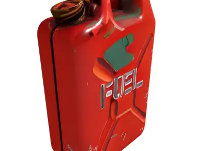 Worn Red Fuel Jerry Can Low-poly 3D model