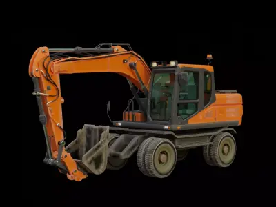 Excavator Rigged Free 3D model