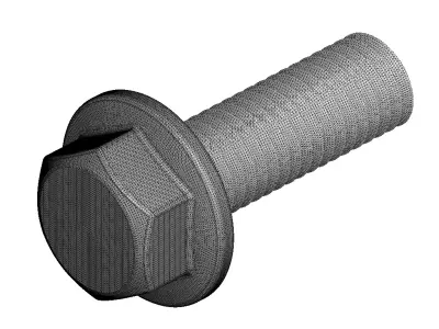 Antique Brass Flanged Bolt 3D model