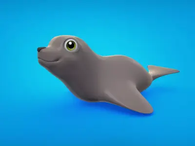 Seal cute character Low-poly 3D model Low-poly 3D model
