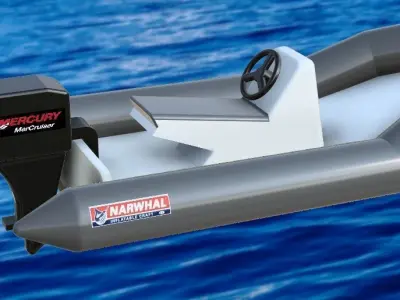 Inflatable boat 3D print model