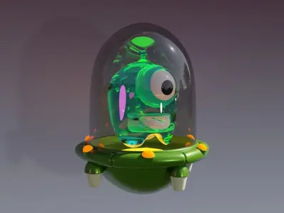 Stylized Cute Jelly Like Slimy Glowing Alien  3D model
