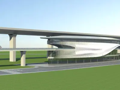 Light Rail Station 08 3D model